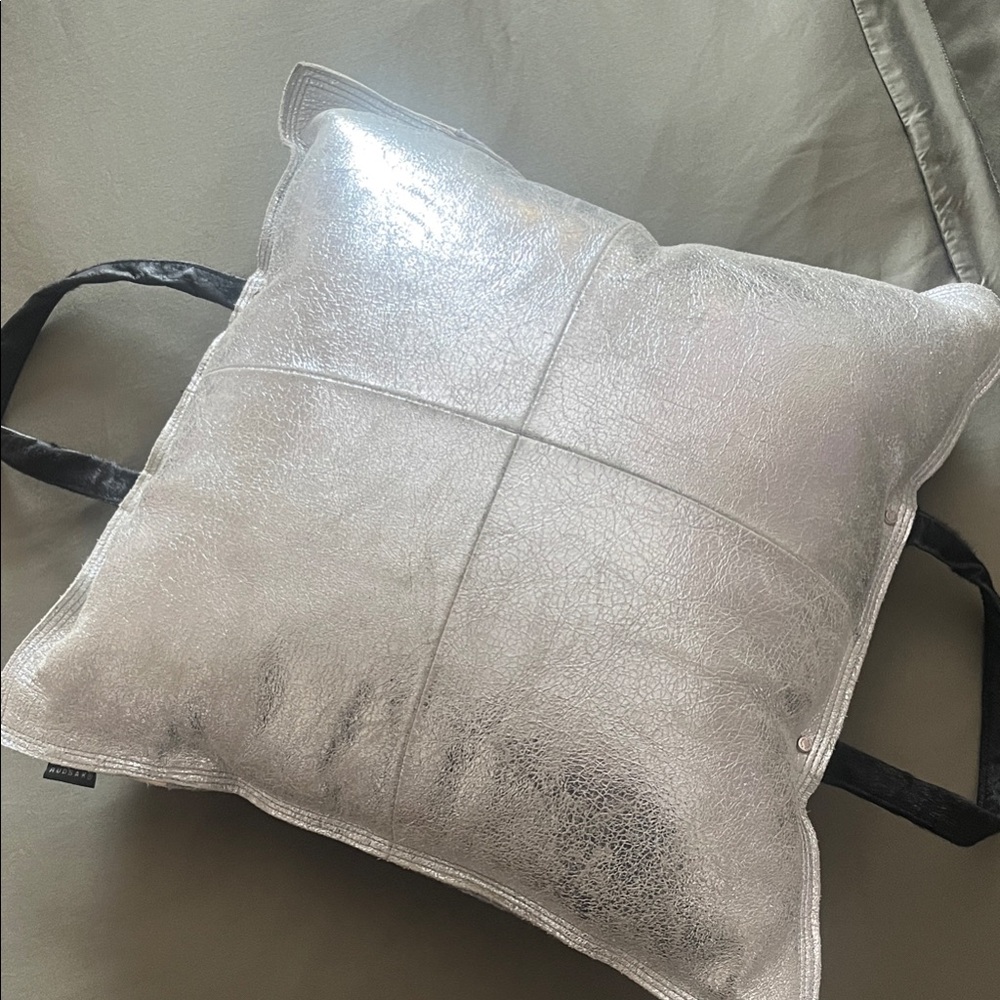 Rudsak Silver leather Decorative Pillow